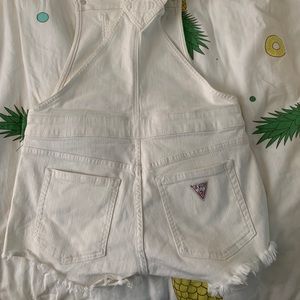 White Denim Guess Overalls